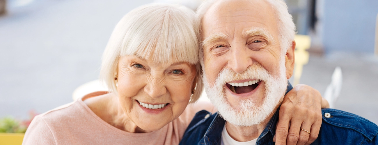 Couple smiling together